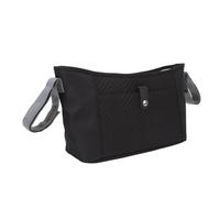 Bolsa Organizadora para Cochecito, Bolsa Colgante para Cochecito, 2 Correas, Nailon Resistente Al Agua, Gran Capacidad, Mantiene el Orden para Viajes Cortos (BLACK)