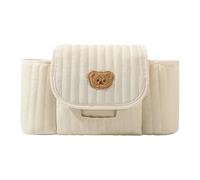 Bolsa organizadora para cochecito, bolsa de almacenamiento con apertura de pañuelos, dispensador de pañuelos con correa ajustable, para pañales, juguetes, teléfono, botella, paseo al aire libre