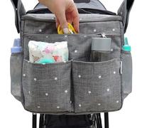 Bolsa organizadora para cochecito de bebé con portavasos, bolsa de almacenamiento multifuncional, bolsa de almacenamiento de gran capacidad, bolsa de almacenamiento colgante para cochecito de bebé