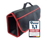 Bolsa organizadora para maletero L & P Car Design, bolsa para coche, bolsa de almacenamiento con cierre de velcro (negro rojo)