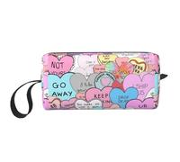 Bolsa organizadora simple con estampado de corazón colorido, bolsa de viaje ligera, estuche acolchado de espuma para cosméticos