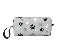 Bolsa organizadora simple con estampado de huellas de animales, bolsa de viaje ligera, estuche acolchado de espuma para cosméticos