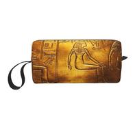 Bolsa organizadora simple con estampado de jeroglíficos egipcios, bolsa de viaje ligera, estuche de cosméticos acolchado de espuma