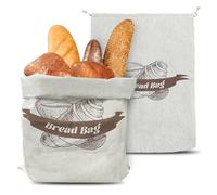 Bolsa Pan, 2 Piezas Bolsa De Pan Con Forro Interior de Tpu con Cordón Bolsa de Lino Para Guardar Pan Mantener Para Guardar el Baguette Frutas Verduras