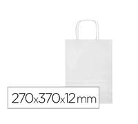 Bolsa Papel Q-Connect Celulosa Blanco M Con Asa Retorcida 270X370X12 Mm
