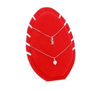 Bolsa para Aceites Esenciales Wood Jewelry Display Chest Faux Leather Black Red Velvet Necklace Chain Stand Holder 22CM(Red A)
