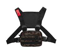 Bolsa para arnés de Radio con Bolsillo en el Pecho, Bolsa para walkie Talkie en el Pecho con Bolsillos Delanteros para Deportes al Aire Libre, Trotar, Entrenar, Hacer Ejercicio, Caminar y misiones