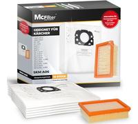 Bolsa para aspiradora McFilter 10, para Kärcher WD4, WD5, WD6, MV4, MV5 y MV6, así como con aspiradoras multiuso como la KFI 487, más 1 filtro de pliegues planos como el KFI 4410 - tipo de bolsa KA 33