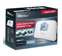 Bolsa para aspiradora McFilter 16, para Siemens tipo G All: series VZ41FGALL / VZ16GALL, VS06, Q2.0, Q3.0, Q5.0, Q8.0, VSQ5, VSQ8, Z 2.0, Z 3.0, Z 5.0 y Z 7.0 synchropower | con cierre antipolvo