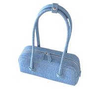 Bolsa Para Axilas Para Mujer Bolso de mezclilla de moda de verano for mujer, bolso de almohada portátil, bolso de hombro combinable for ir al trabajo.(Light blue)