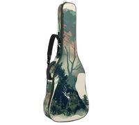 Bolsa para bajo de 40 y 41 pulgadas, correa de hombro ajustable doble, bolsa de concierto para guitarra acústica, funda para guitarra, tela Oxford impermeable, esponja gruesa, humanos y naturaleza,