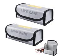 Bolsa Para Batería Bolsa De Seguridad Para Batería Ignífuga Funda Para Batería Bolsa Innifuga Batería Lipo Batería Bolsa Segura Para Carga Y Transporte Seguros De Baterías (Plata*2)