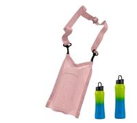 Bolsa para botella de agua, Porta botella de agua con correa | Bolsa de malla portátil para botella de agua con bandolera,Funda para botella de agua para ocio al aire libre, gimnasio spo, Rosa, Fare