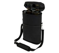 Bolsa para botella de vino para 2 botellas, impermeable, aislada, con asa y correa para el hombro, 38 x 23 x 11 cm, portátil, a prueba de polvo, soporte para botellas de tela Oxford para viajes,