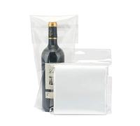 Bolsa para botella de vino para perros, paquete de 100: bolsas de viaje a prueba de manipulaciones con sello adhesivo para restaurantes, bares y cenas (transparente), transparentes, 7.75 x 6.7 x 2.4