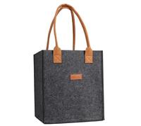 Bolsa para botellas de vino, bolsa de vino con asa, 6 divisiones, bolsas de mano con divisores, para exteriores, para fiestas en el jardín, Black, 23x18x26cm/9.06x7.09x10.24 inches, Unisex