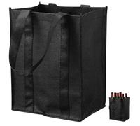 Bolsa para Botellas,Práctico portabotellas con 6 Compartimentos Soporte para Botellas de Vino Bolsa de Compras Reutilizable para Botellas de Vino, Cerveza, Camping