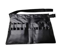 Bolsa para brochas de maquillaje con múltiples bolsillos con correa para cinturón de artista para estilista de moda, Black, 37x27.5cm, como se muestra en la