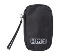 Bolsa para cables, bolsa electrónica, organizador de accesorios electrónicos, organizador de cables portátil, funda de cable de viaje para banco de energía (negro, 1 unidad)