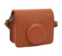 Bolsa para Cámara Instantánea, Funda Protectora Retro de Piel Sintética para Cámara, Bolsa de Almacenamiento de Transporte, Bolsa de Almacenamiento Cruzada de un Hombro con Correa (Marrón)