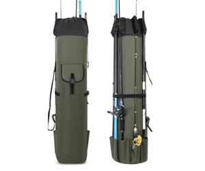 Bolsa para Cañas de Pescar para Major Craft Giant Killing 2010-2024 | Almacenamiento Organización Transporte | Oxford 600D | 5 Bolsillos | Correa Ajustable | Cremallera Lateral | Cordón Superior