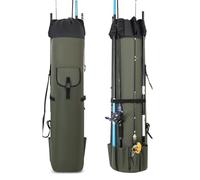 Bolsa para Cañas de Pescar para Shakespeare Ugly Stik Tiger 2014-2026+ | Almacenamiento Organización Transporte | Oxford 600D | 5 Bolsillos | Correa Ajustable | Cremallera Lateral | Cordón Superior