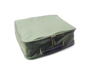 Bolsa para Carretes de Pesca, Impermeable con Cinta Selladora de PVC Ajustable 4 Compartimentos Bolsa para Aparejos de Pesca Estuche a Prueba de Salpicaduras con 3 Divisores Extraíbles para