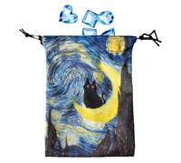 Bolsa para cartas de tarot, bolsa de almacenamiento de dados con cordón de 13 x 18 cm, bolsa de transporte de joyas para entusiastas del tarot, segura para cartas y mazos de oráculo, E, Refer to