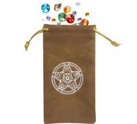 Bolsa para cartas de tarot, bolsa de terciopelo con estampado de estrella de luna, 7.09 x 3.94 pulgadas, resistente, cierre de cordón suave, soporte místico compacto, uso de almacenamiento espiritual