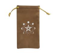 Bolsa para cartas de tarot, bolsa de terciopelo con estampado de estrella de luna, 7.09 x 3.94 pulgadas, resistente, cierre de cordón suave, soporte místico compacto, uso de almacenamiento espiritual