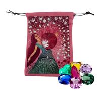 Bolsa para cartas de tarot, bolsa portátil para tarjetas de tarot, elegantes bolsas de terciopelo con cordones, bolsa de dados, bolsas de joyería, bolsa con cordón para principiantes y viajeros, Red,