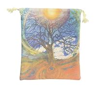 Bolsa para cartas de tarot | Juego de mesa con cordón impreso - Bolsa de almacenamiento para cubos de tarot con cordón, con árbol del tarot impreso, para entusiastas del tarot, 2 piezas de atributo