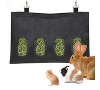 Bolsa para comedero de heno de cobaya, diseño mejorado con tela Oxford 600D para un uso fácil y un soporte de heno resistente a las mordedur