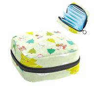 Bolsa para copa menstrual con cremallera, bolsas de almacenamiento de servilletas sanitarias, árbol de Navidad, muñeco de nieve, Santa-434, tampones suaves, para niñas, mujeres, mujeres y mujeres