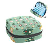 Bolsa para copa menstrual con cremallera, bolsas de almacenamiento de servilletas sanitarias, árbol de Navidad Santa-225, tampones suaves, para niñas, mujeres, mujeres y mujeres
