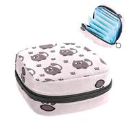 Bolsa para copa menstrual con cremallera, bolsas de almacenamiento de servilletas sanitarias, bonito patrón de garra de gato, tampones suaves, para coleccionar, monedero para niñas, mujeres y mujeres