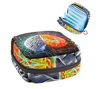 Bolsa para copa menstrual con cremallera, bolsas de almacenamiento de servilletas sanitarias, cerebro artístico-2183 suave para coleccionar tampones para niñas, mujeres y mujeres