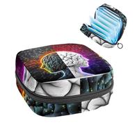 Bolsa para copa menstrual con cremallera, bolsas de almacenamiento de servilletas sanitarias, cerebro artístico-2282 suave para coleccionar tampones para niñas, mujeres y mujeres