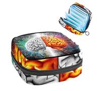 Bolsa para copa menstrual con cremallera, bolsas de almacenamiento de servilletas sanitarias, cerebro artístico, 2260 tampones suaves para coleccionar, monedero para niñas, mujeres y mujeres