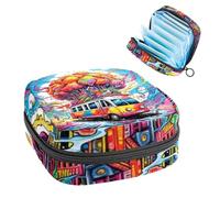 Bolsa para copa menstrual con cremallera, bolsas de almacenamiento de servilletas sanitarias, cerebro y bus-192 tampones suaves para coleccionar, monedero para niñas, mujeres y mujeres