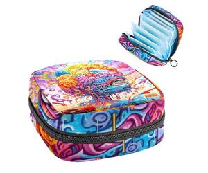 Bolsa para copa menstrual con cremallera, bolsas de almacenamiento de servilletas sanitarias, cerebro y bus-170 tampones suaves para coleccionar, monedero para niñas, mujeres y mujeres
