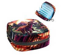 Bolsa para copa menstrual con cremallera, bolsas de almacenamiento de servilletas sanitarias, dinosaurio-1985, tampones suaves, monedero para niñas, mujeres y mujeres