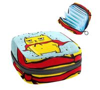 Bolsa para copa menstrual con cremallera, bolsas de almacenamiento de servilletas sanitarias, gato amarillo fresco soy tu héroe, tampones suaves para coleccionar, monedero para niñas, mujeres y
