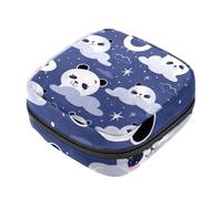 Bolsa para copa menstrual con cremallera, bolsas de almacenamiento de servilletas sanitarias, lindo panda con patrón de buenas noches, tampones suaves, para coleccionar, monedero para niñas, mujeres y