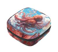 Bolsa para copa menstrual con cremallera, bolsas de almacenamiento de servilletas sanitarias, pulpo 1985, tampones suaves, para coleccionar, monedero para niñas, mujeres y mujeres