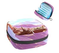 Bolsa para copa menstrual con cremallera, bolsas sanitarias de almacenamiento de servilletas, paisaje de montaña con fósiles de dinosaurios, tampones suaves, bolsa para coleccionar, para niñas,