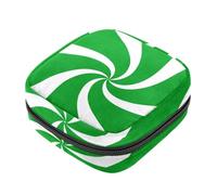 Bolsa para copa menstrual con cremallera verde caramelo, bolsas de almacenamiento de servilletas sanitarias, tampones suaves, para niñas, mujeres y mujeres