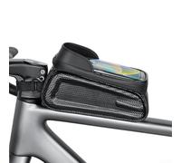 Bolsa para cuadro de bicicleta resistente al agua con carcasa rígida y pantalla táctil, bolsa delantera de poliuretano y PVC para smartphones de hasta 7,5 pulgadas, resistente bolsa para manillar con
