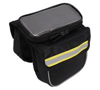 Bolsa para Cuadro de Bicicleta, Tela de Nailon 600D Duradera con Doble Cremallera para un Fácil Acceso Mientras Anda en Bicicleta, Adecuada para Teléfonos de 3,5 a 4,8 Pulgadas, Tamaño 17 X