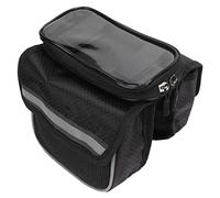 Bolsa para Cuadro de Bicicleta, Tela de Nailon 600D Duradera con Doble Cremallera para un Fácil Acceso Mientras Anda en Bicicleta, Adecuada para Teléfonos de 3,5 a 4,8 Pulgadas, Tamaño 17 X